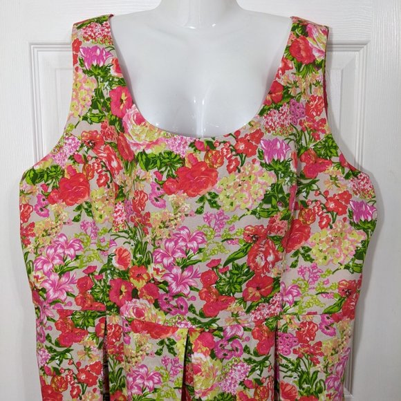 Tiana B Multi-Colored Floral Sleeveless Fit & Flare Midi Dress - size 24W - Picture 2 of 11